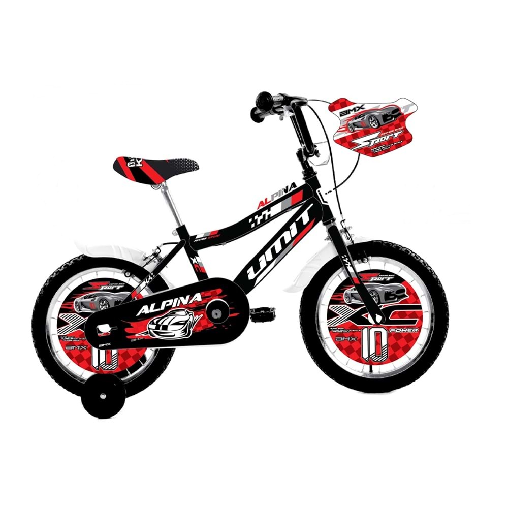 1647-1 16 ALPINA BMX ERKEK BİSİKLET (SİYAH-KIRMIZI)