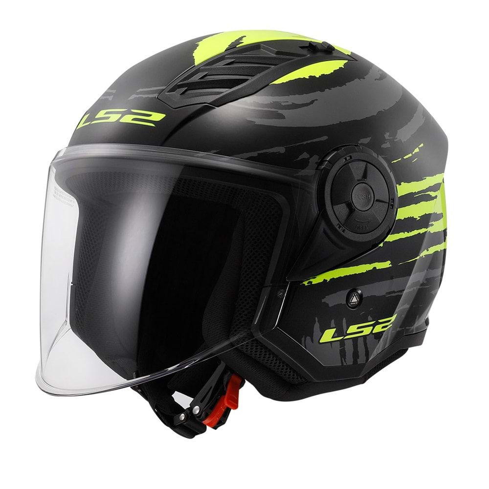 LS2 AIRFLOW 2 BRUSH SİYAH-NEON SARI KASK S