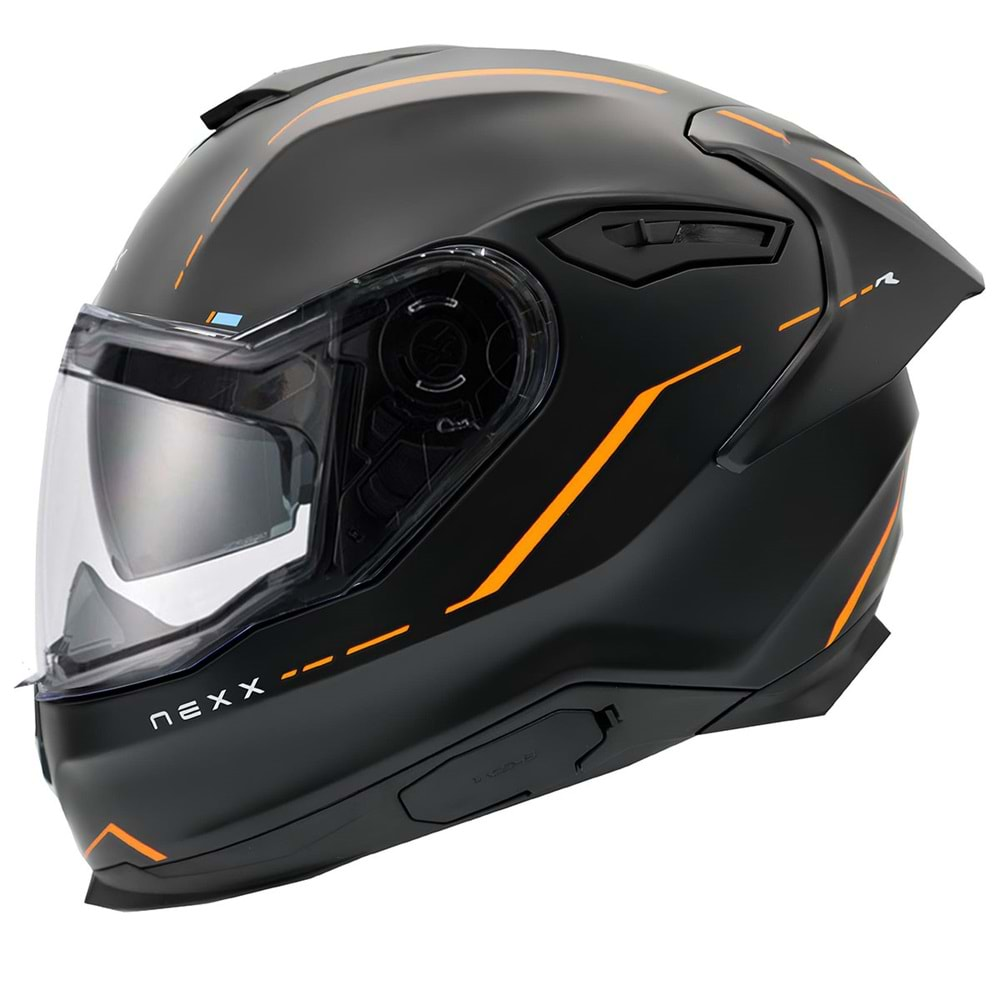 NEXX Y.100R REACT MAT SİYAH-TURUNCU KASK L