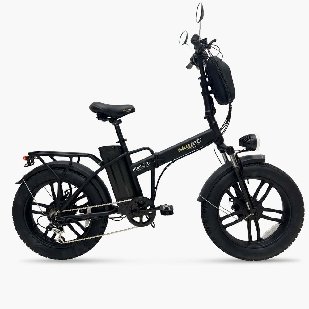 SKYJET ROBUSTO PEDAL DESTEKLİ ELEKTRİKLİ BİSİKLET / YENİ MODEL (SİYAH)