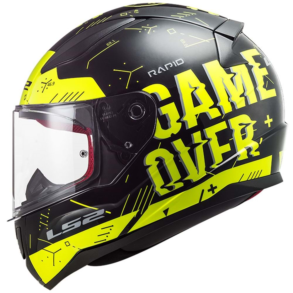 LS2 RAPID PLAYER NEON SARI-SİYAH KASK M