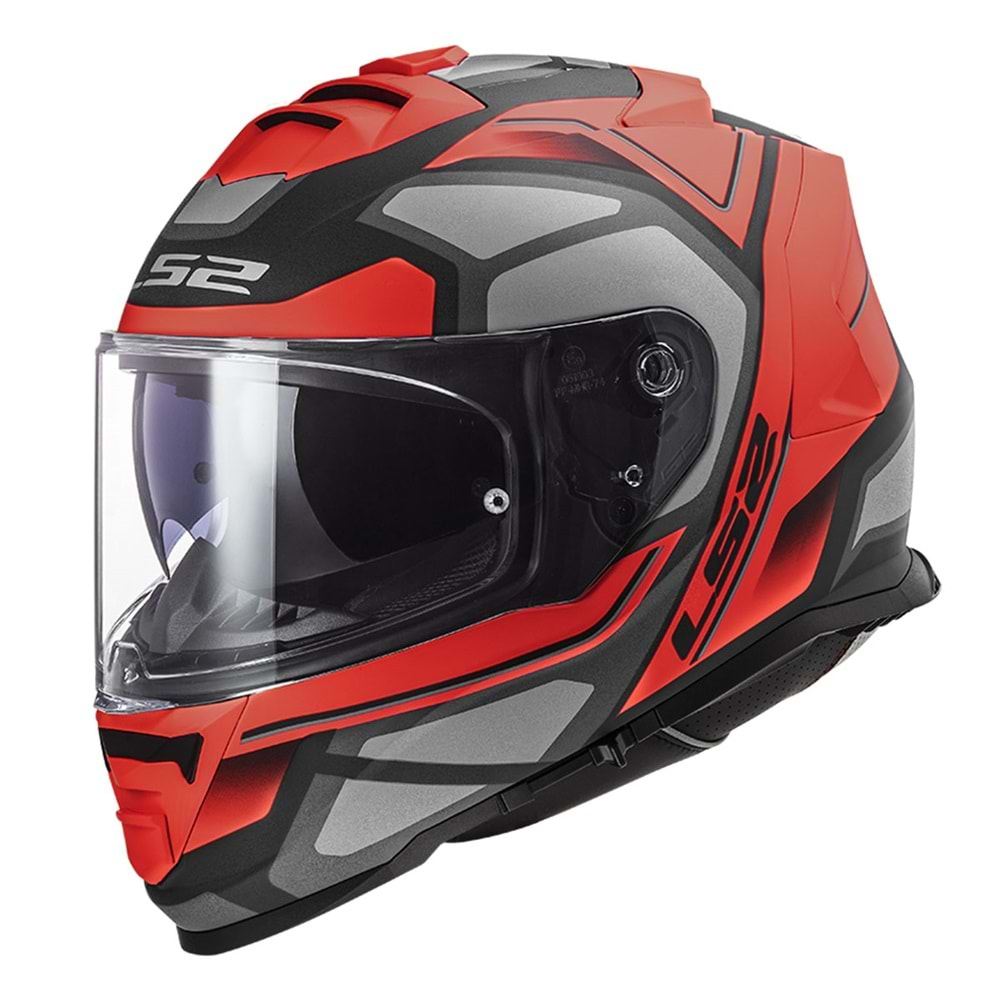 LS2 STORM 2 FASTER MAT KIRMIZI-TITANIUM KASK L