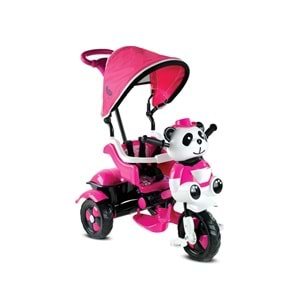 BABYHOPE 127 LITTLE PANDA ÜÇ TEKER TENTELİ İTMELİ BİSİKLET(PEMBE)