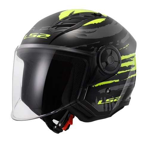 LS2 AIRFLOW 2 BRUSH SİYAH-NEON SARI KASK XL