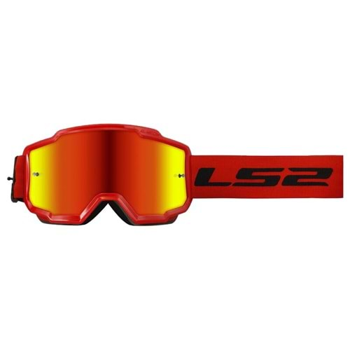 LS2 CHARGER GOGGLES MOTOKROS GÖZLÜK (IRIDIUM CAMLI) KIRMIZI