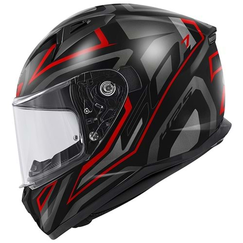 GIVI 50.7 PROTON MAT TITANIUM-KIRMIZI KASK L