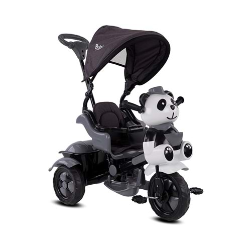 BABYHOPE 127 LITTLE PANDA ÜÇ TEKER TENTELİ İTMELİ BİSİKLET(GRİ)