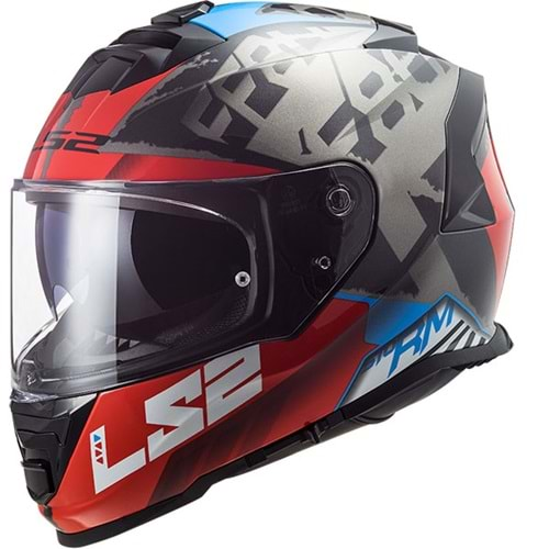 LS2 STORM SPRINTER SİYAH-KIRMIZI-TITANIUM KASK XL