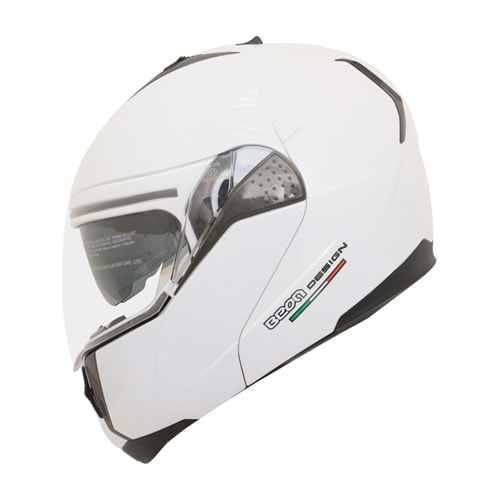 57687 BEON ÇENE AÇILIR VİZÖRLÜ KASK [B700] [BEYAZ] (XL)