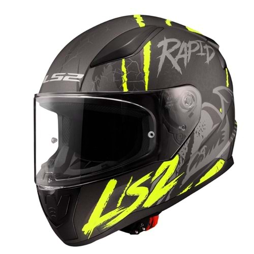 LS2 RAPID 2 RAVEN MAT SİYAH GRİ NEON SARI KASK XL