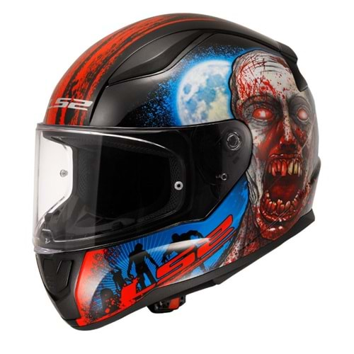 LS2 RAPID 2 ZOMBIE SİYAH-KIRMIZI KASK L