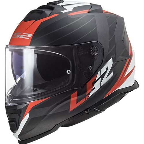 LS2 STORM NERVE MAT SİYAH-KIRMIZI KASK XL