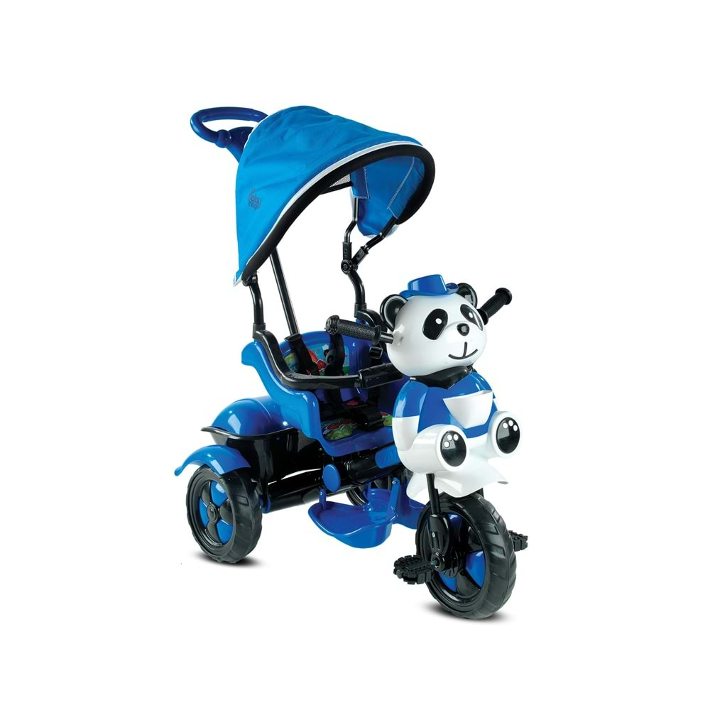 BABYHOPE 127 LITTLE PANDA ÜÇ TEKER TENTELİ İTMELİ BİSİKLET(MAVİ)