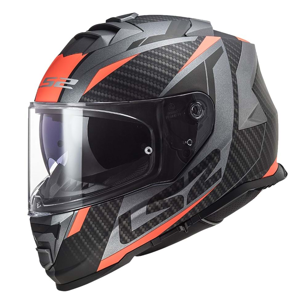 LS2 STORM 2 RACER MAT TITANIUM-NEON-TURUNCU KASK XXL